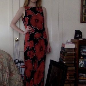 Vintage red flower dress